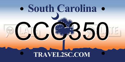 CCC350 South Carolina License Plate