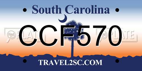 CCF570 South Carolina License Plate