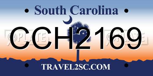CCH2169 South Carolina License Plate