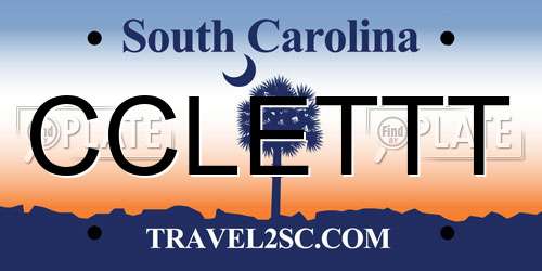 CCLETTT South Carolina License Plate