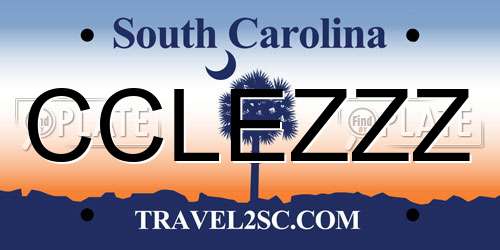CCLEZZZ South Carolina License Plate