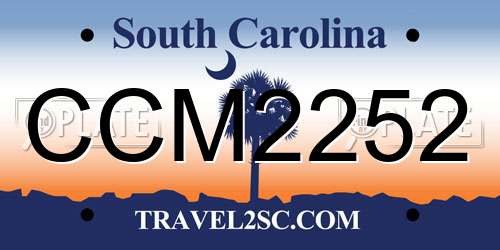 CCM2252 South Carolina License Plate