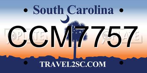CCM7757 South Carolina License Plate