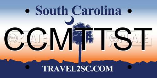 CCMTTST South Carolina License Plate