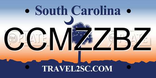 CCMZZBZ South Carolina License Plate
