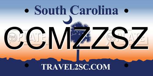 CCMZZSZ South Carolina License Plate