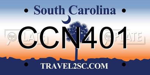 CCN401 South Carolina License Plate