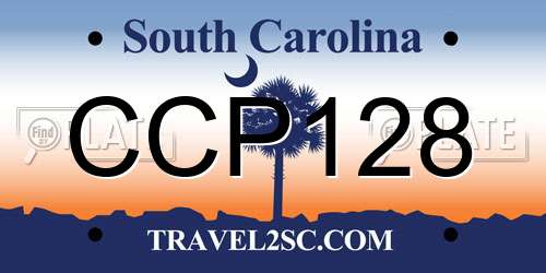 CCP128 South Carolina License Plate