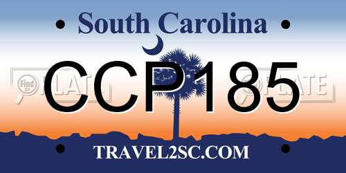 CCP185 South Carolina License Plate