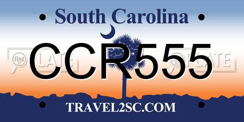 CCR555 South Carolina License Plate