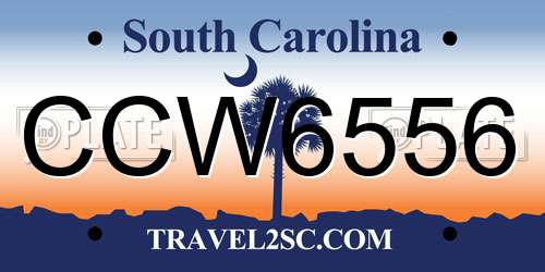 CCW6556 South Carolina License Plate