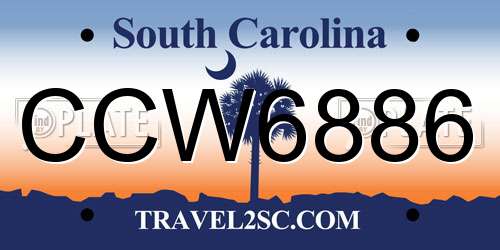 CCW6886 South Carolina License Plate