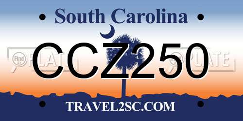 CCZ250 South Carolina License Plate