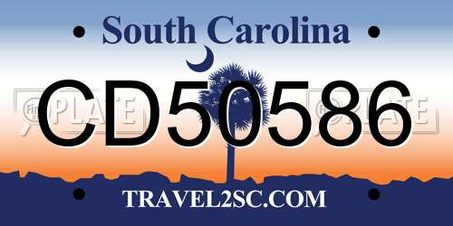 CD50586 South Carolina License Plate