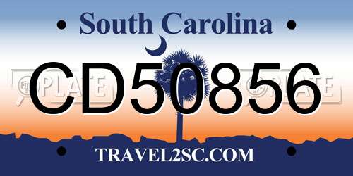 CD50856 South Carolina License Plate
