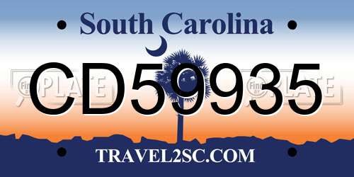 CD59935 South Carolina License Plate