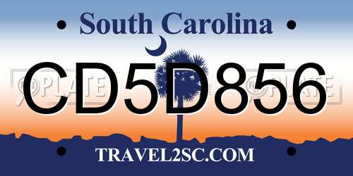 CD5D856 South Carolina License Plate
