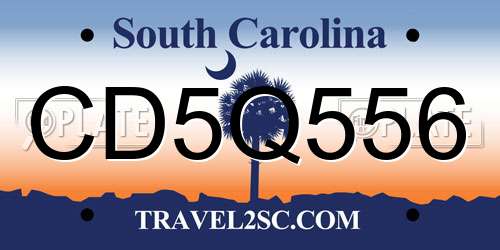 CD5Q556 South Carolina License Plate