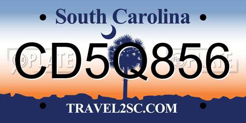 CD5Q856 South Carolina License Plate