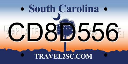 CD8D556 South Carolina License Plate