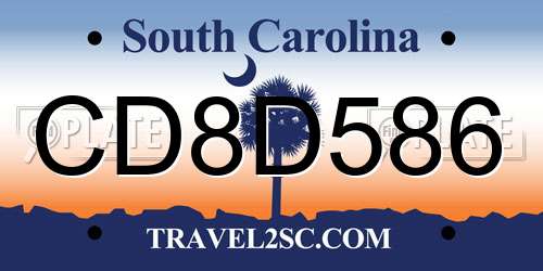 CD8D586 South Carolina License Plate