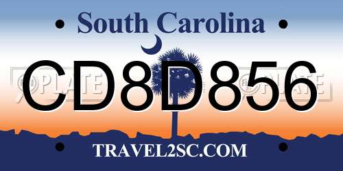 CD8D856 South Carolina License Plate