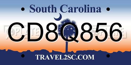 CD8Q856 South Carolina License Plate