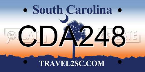 CDA248 South Carolina License Plate