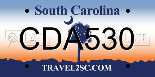 CDA530 South Carolina License Plate