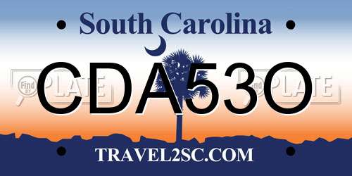 CDA53O South Carolina License Plate