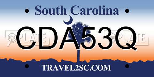 CDA53Q South Carolina License Plate