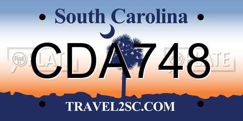 CDA748 South Carolina License Plate