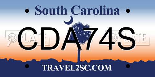 CDA74S South Carolina License Plate