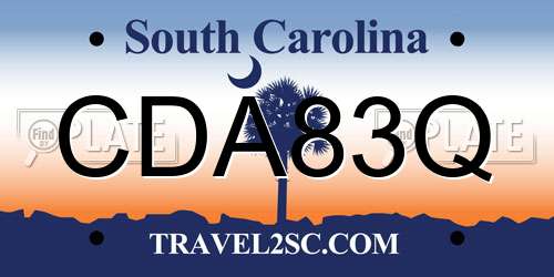 CDA83Q South Carolina License Plate