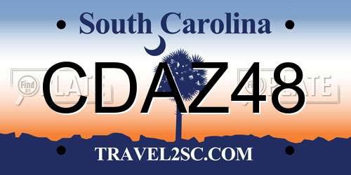 CDAZ48 South Carolina License Plate
