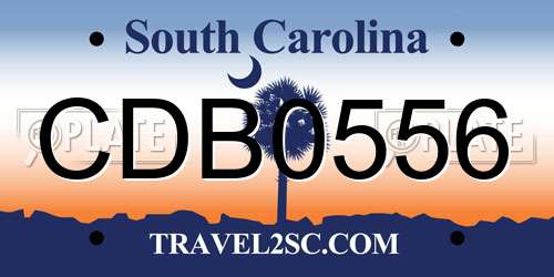 CDB0556 South Carolina License Plate