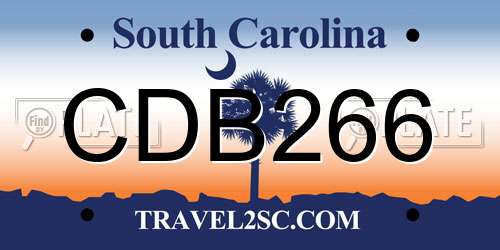 CDB266 South Carolina License Plate