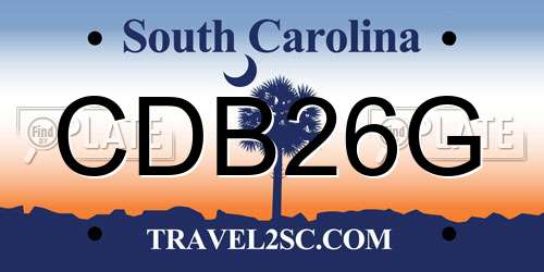 CDB26G South Carolina License Plate