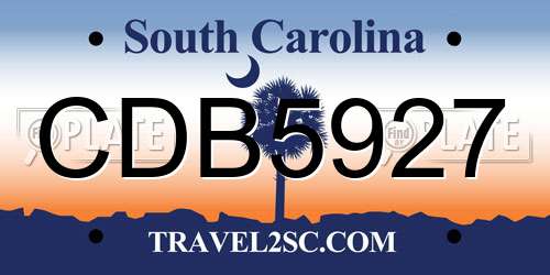 CDB5927 South Carolina License Plate