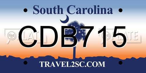 CDB715 South Carolina License Plate