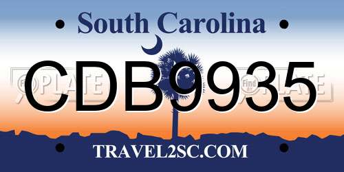 CDB9935 South Carolina License Plate