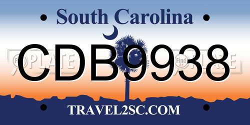 CDB9938 South Carolina License Plate