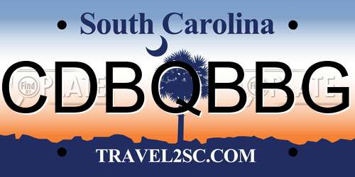 CDBQBBG South Carolina License Plate