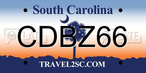 CDBZ66 South Carolina License Plate