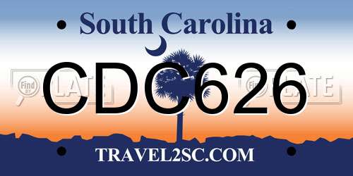 CDC626 South Carolina License Plate