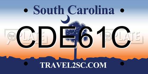 CDE61C South Carolina License Plate