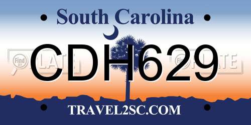CDH629 South Carolina License Plate