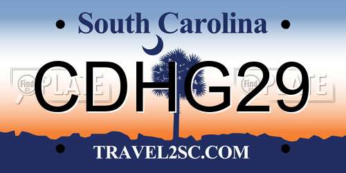 CDHG29 South Carolina License Plate