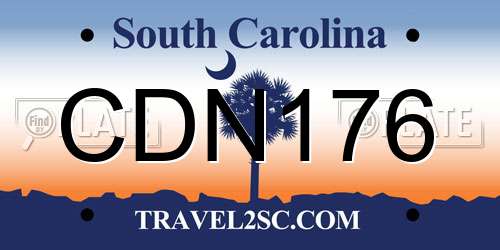 CDN176 South Carolina License Plate