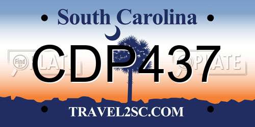 CDP437 South Carolina License Plate